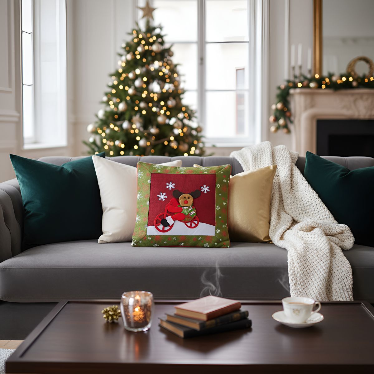 GENERICO - Funda Para Cojin Navidad Decoracion Adorno