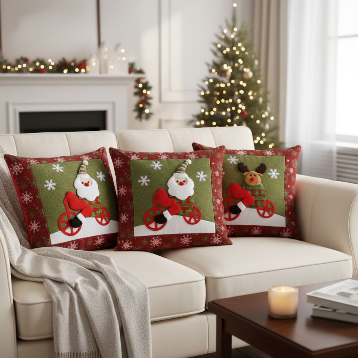 GENERICO - Funda Para Cojin Navidad Decoracion Adorno