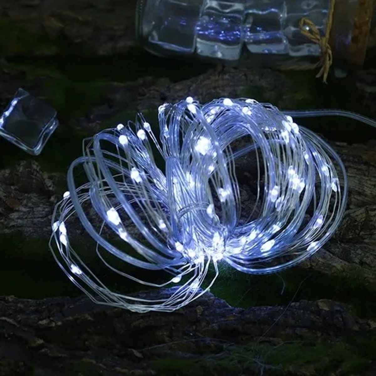 GENERICO - Luz Hada Carga Solar 100 Led  Luz Blanca 10m Blanco