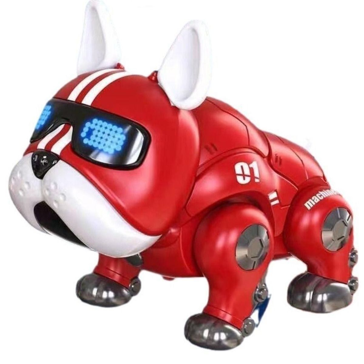 GENERICO - Juguete  Robot Perro Bulldog Bailarín Rojo