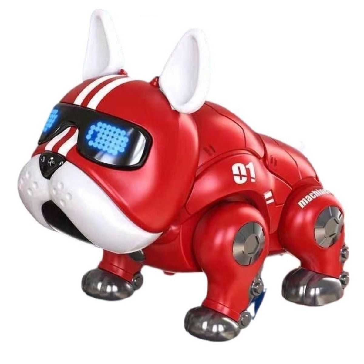 GENERICO - Juguete  Robot Perro Bulldog Bailarín Rojo