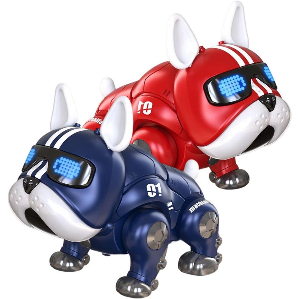 GENERICO - Juguete  Robot Perro Bulldog Bailarín Rojo