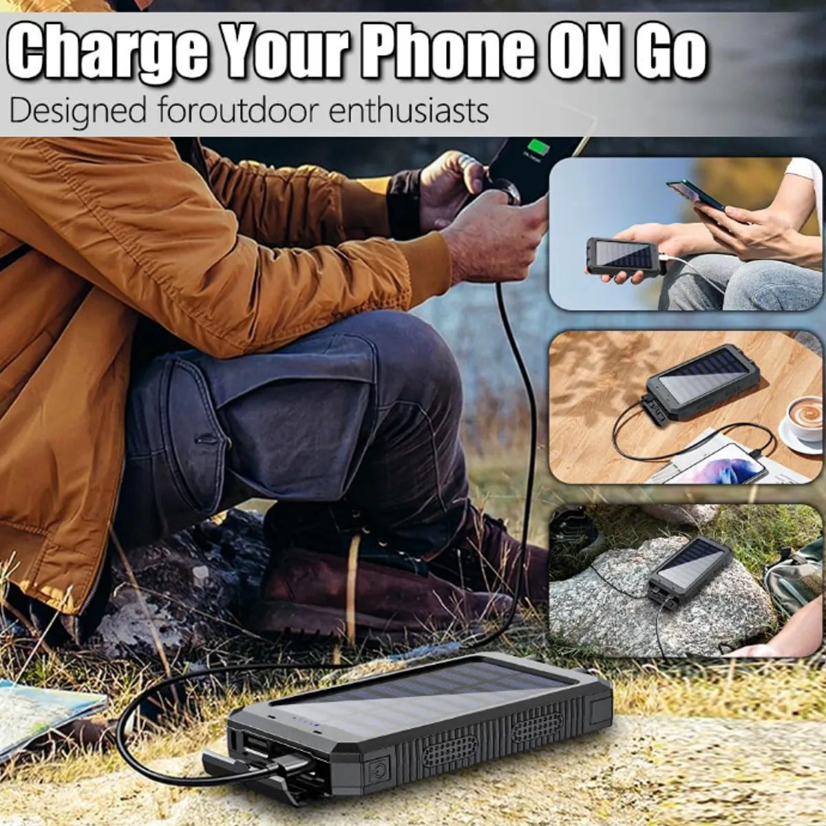 GENERICO - Power Bank Solar Cargador 36800mah 5v3.1a 18w Pd