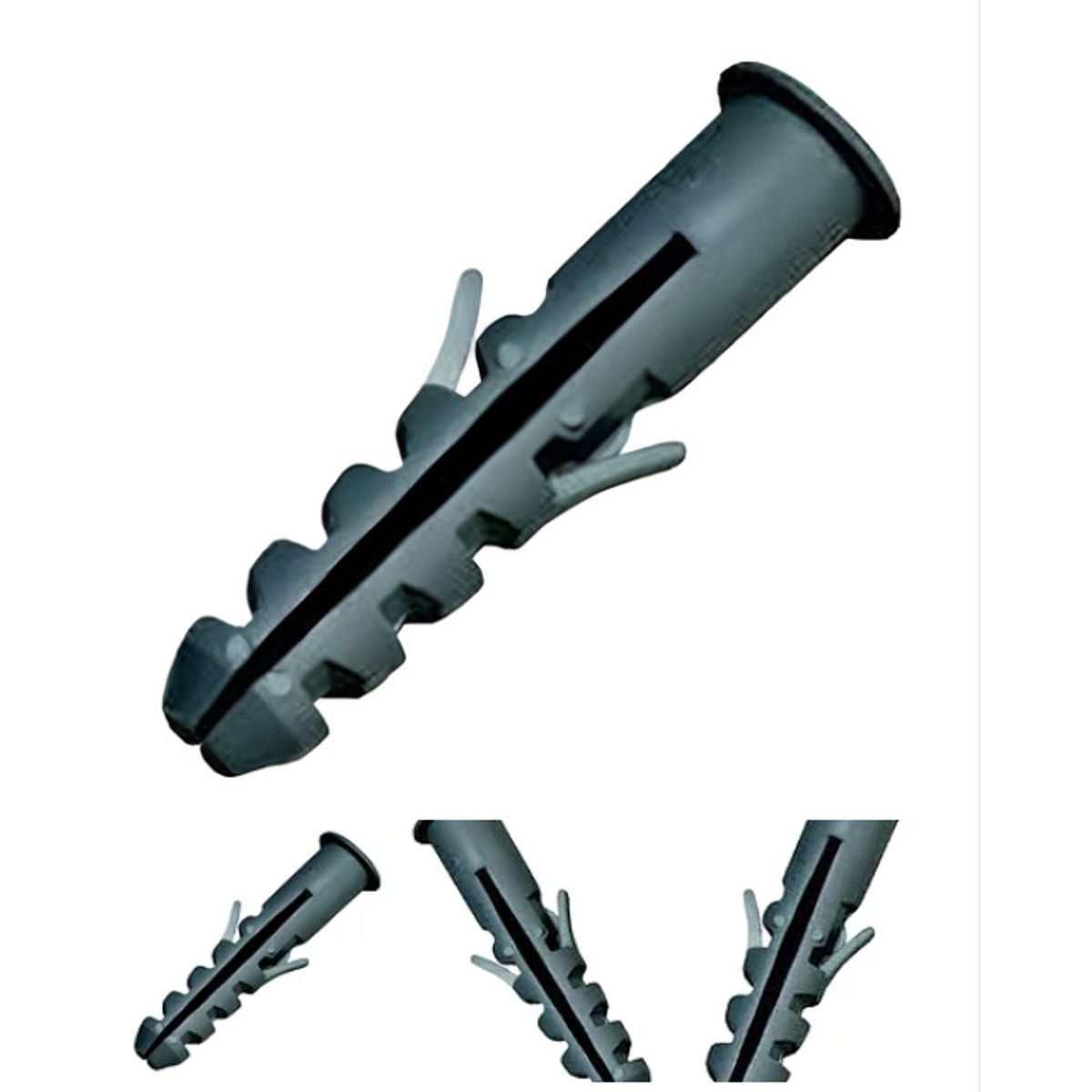 GENERICO - Pack De 50 Tarugos Plasticos Con Tope 12mm 60m Largo Gris