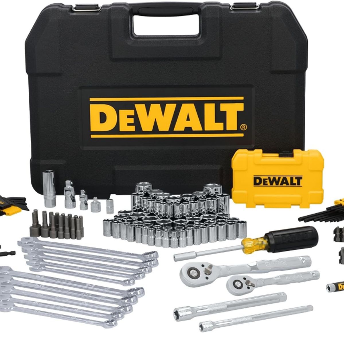 DEWALT - Juego Herramientas Dewalt 142 Pzs 1/4 Y 3/8 Sae/métrico
