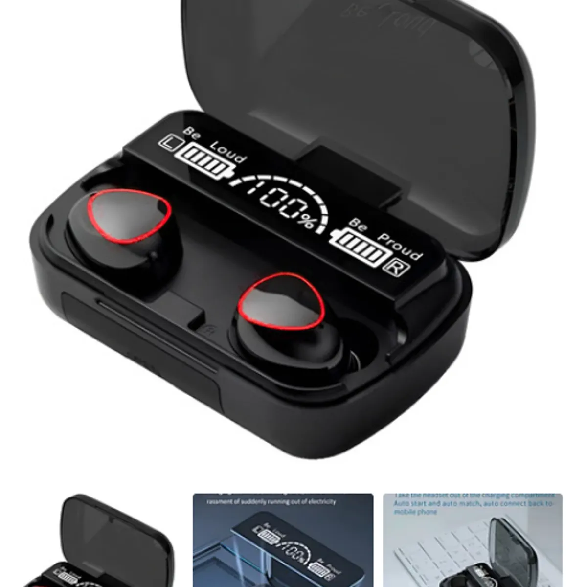 GENERICO - Audífonos Inalámbricos Bluetooth V5.1 M10 Powerbank 2000 Color Negro Color De La Luz Blanco