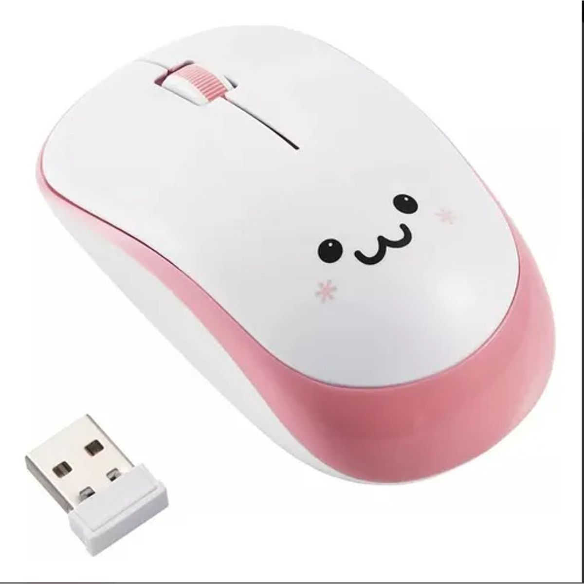 GENERICO - Mouse Inalámbrico Kawaii Smile, Compacto Y De Larga Duración