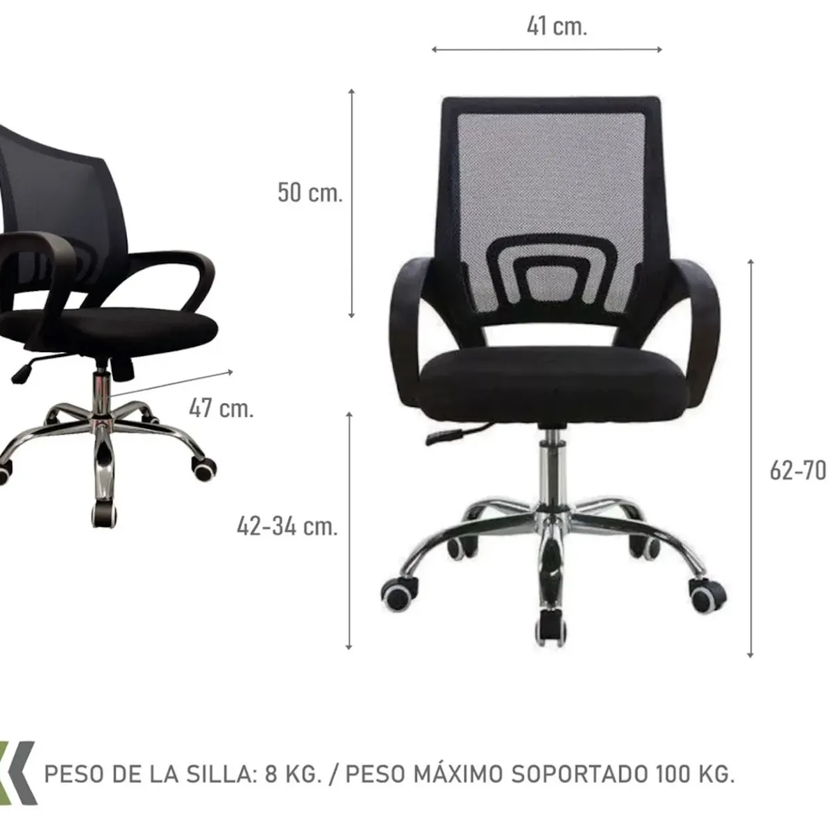 BJ HOGAR - Silla Para Oficina Escritorio Ejecutiva Respaldo Con Malla B