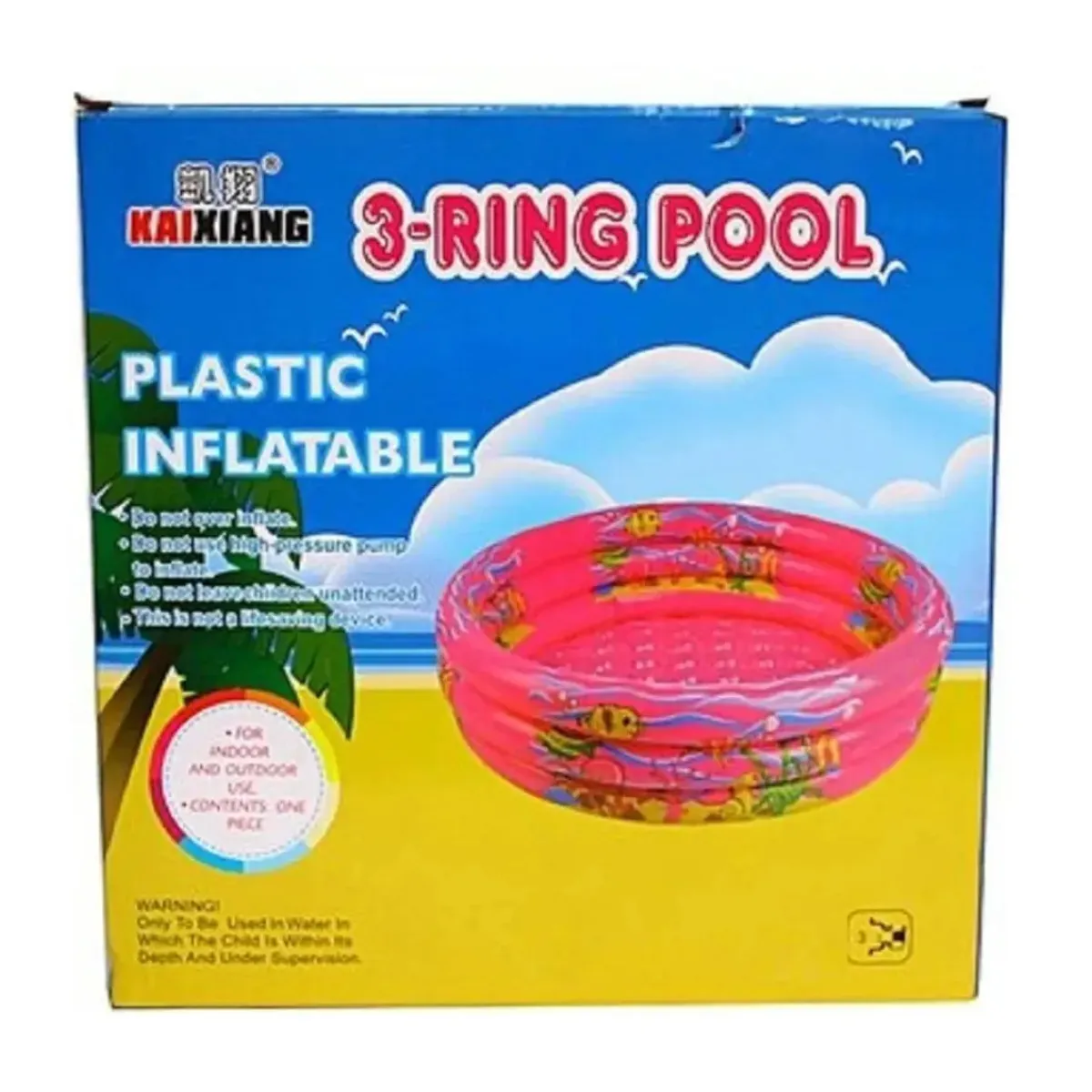 GENERICO - Piscina Inflable Plástico 3 Anillos Redonda 80x35c0 celeste