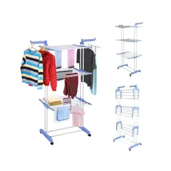 GENERICO - Colgador Tendedero de ropa vertical 3 Niveles Con Alas
