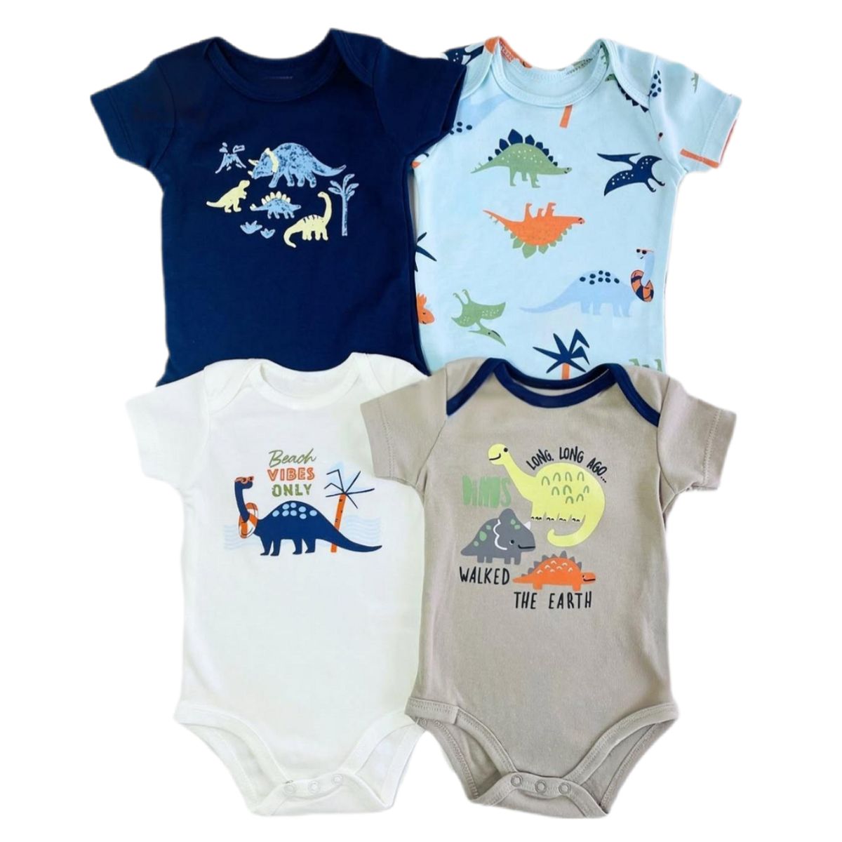 TEDMIMAK - Set de 4 Bodies 100% Algodón bebé Niño