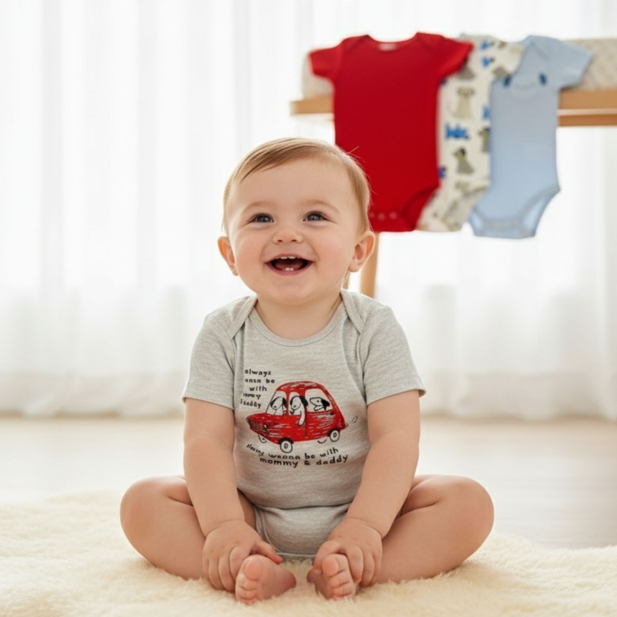 TEDMIMAK - Set de 4 Bodies 100% Algodón bebé Niño