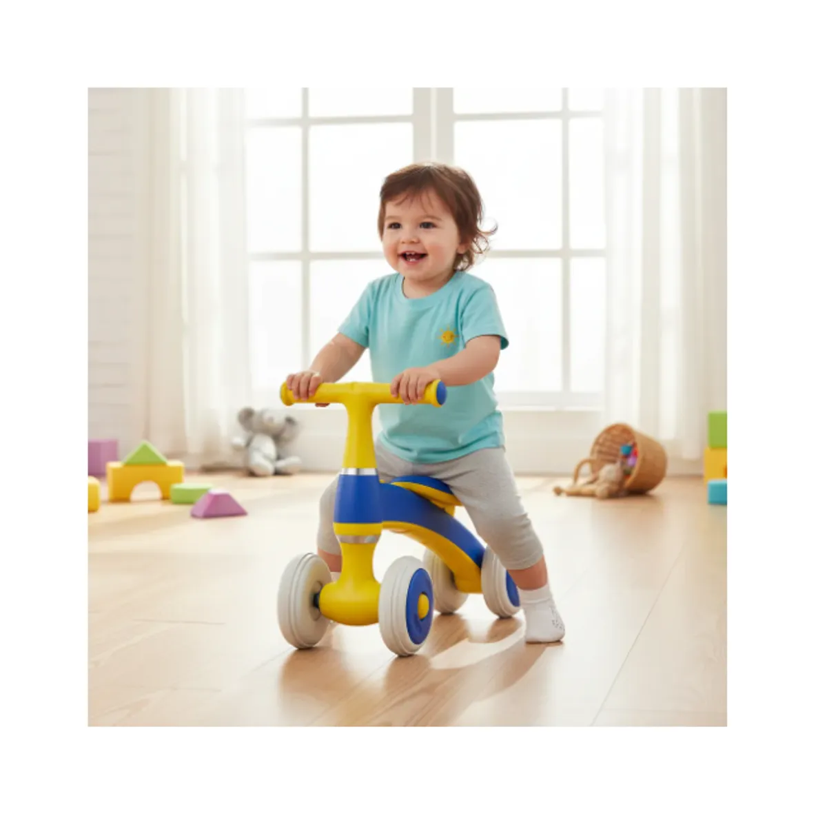 GENERICO - Correpasillos Moto Andador Para Bebes 4 Ruedas Niños AZUL
