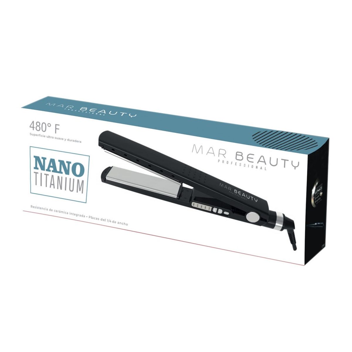 MAR BEAUTY - Plancha Nano Titanium Mar Beauty Professional Color Negro