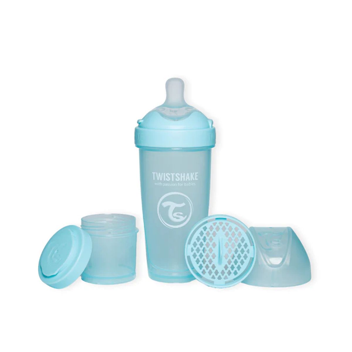 TWISTSHAKE - Mamadera Twistshake Double Pro 330ml Azul Pastel