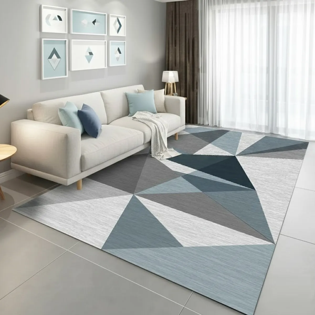 GENERICO - ALFOMBRA 180X200 CM DISEÑO ABSTRACTO  DE MOSAICO ELEGANTE MODERNA DECORATIVA DCOIDEA
