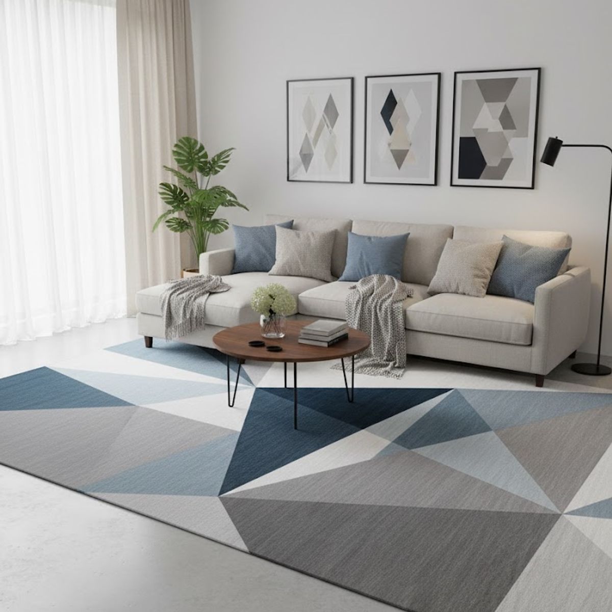 GENERICO - ALFOMBRA 180X200 CM DISEÑO ABSTRACTO  DE MOSAICO ELEGANTE MODERNA DECORATIVA DCOIDEA
