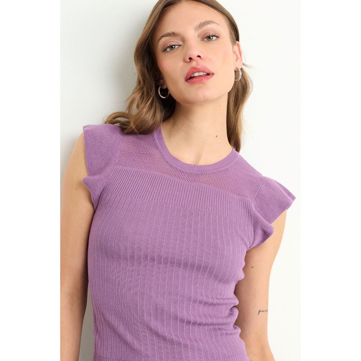 IO - Polera Tejida Mujer Morado Io