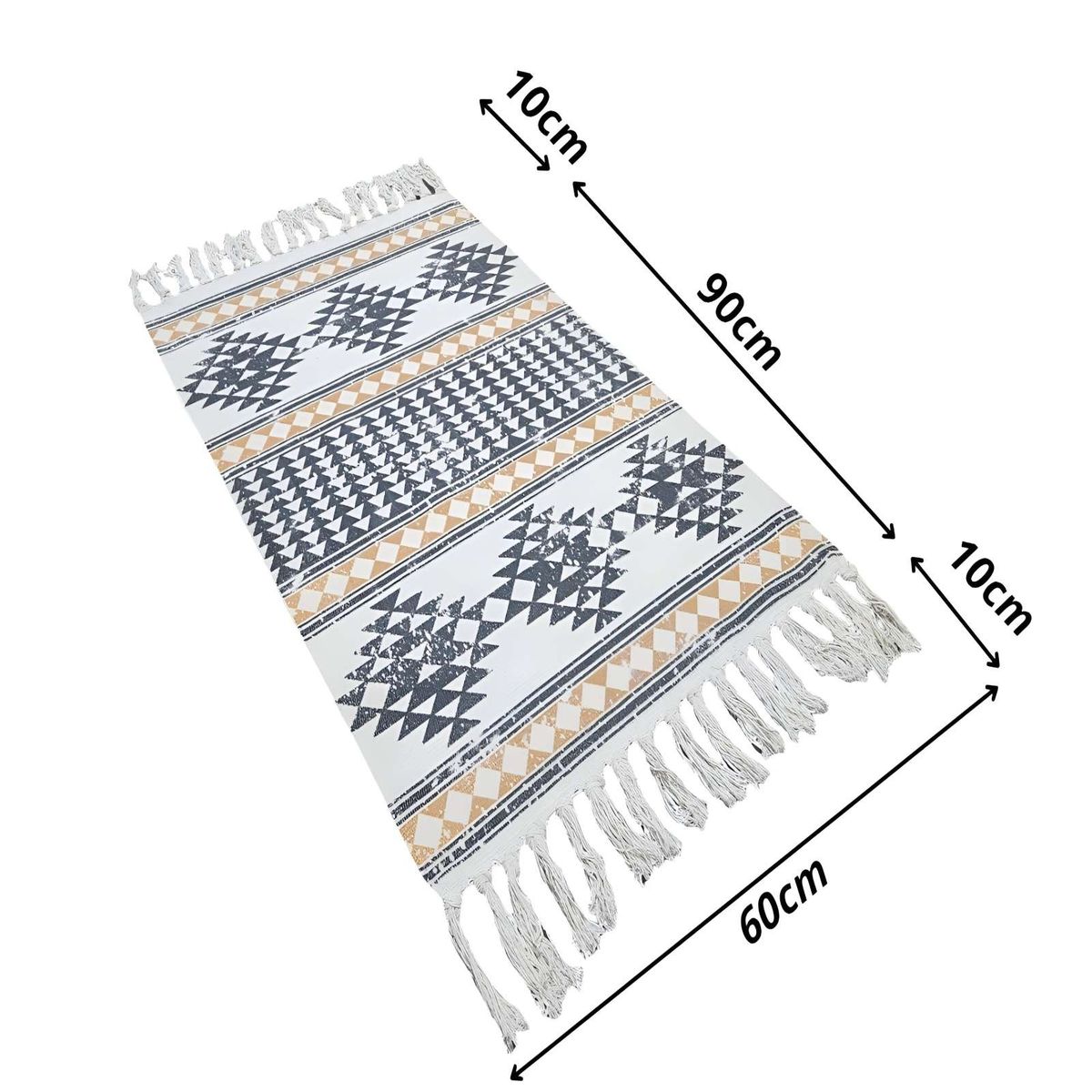 GENERICO - Bajada de cama killim con flecos 110 cm x 60 cm b03
