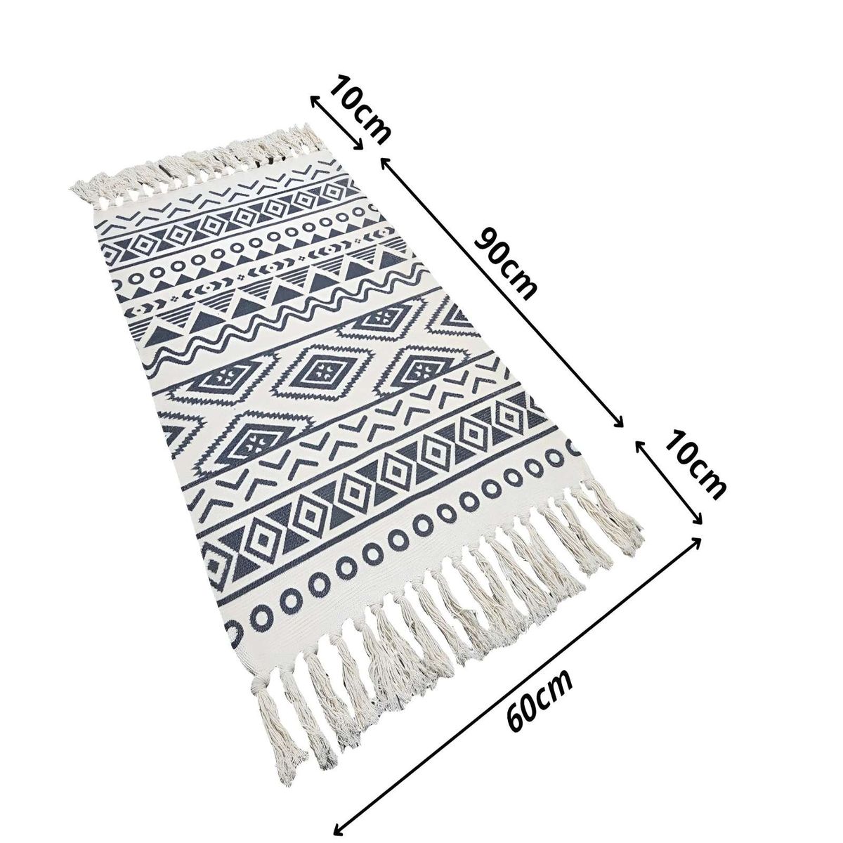 Bajada de cama killim con flecos 110 cm x 60 cm b04, marca GENERICO - Foto 2