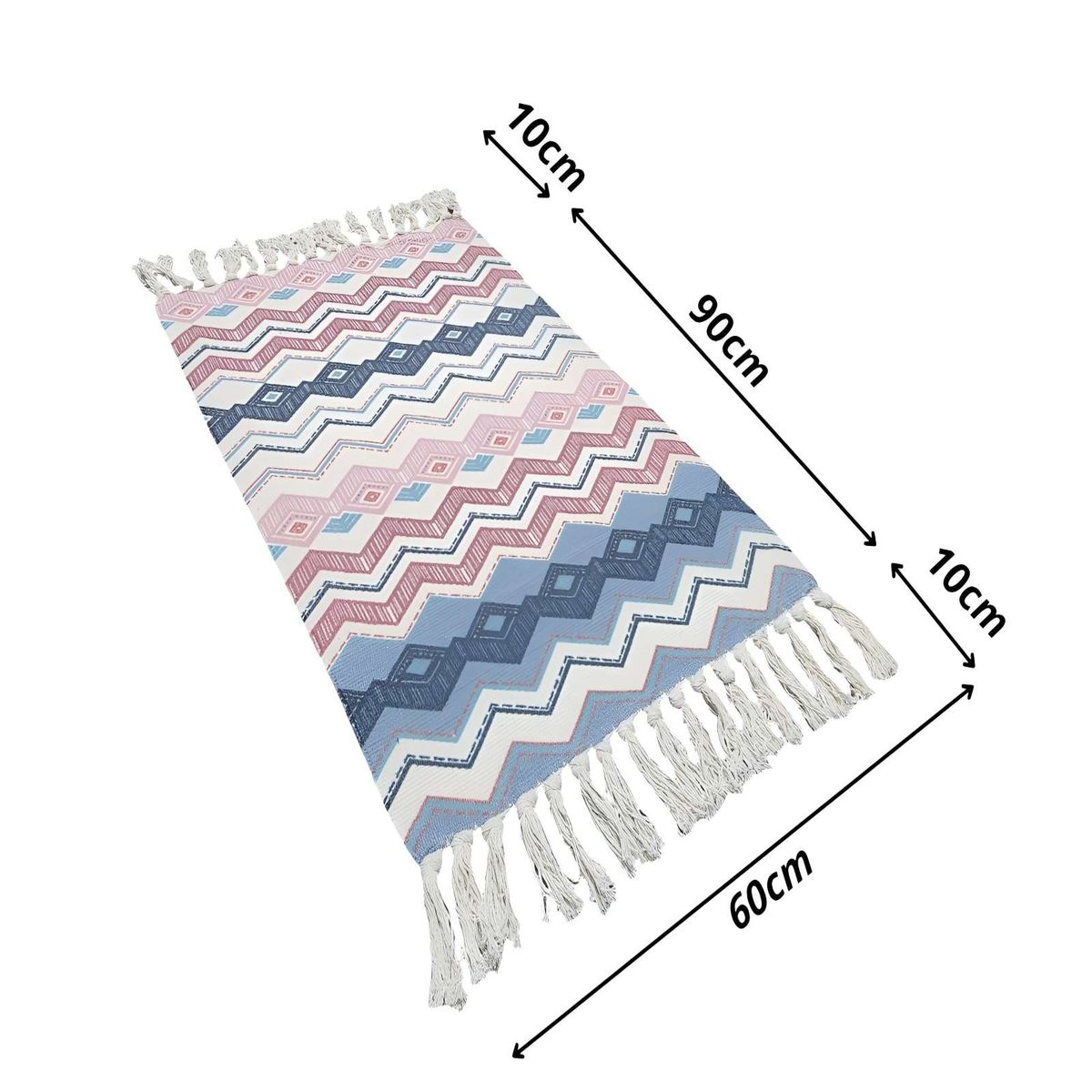 GENERICO - Bajada de cama killim con flecos 110 cm x 60 cm b07