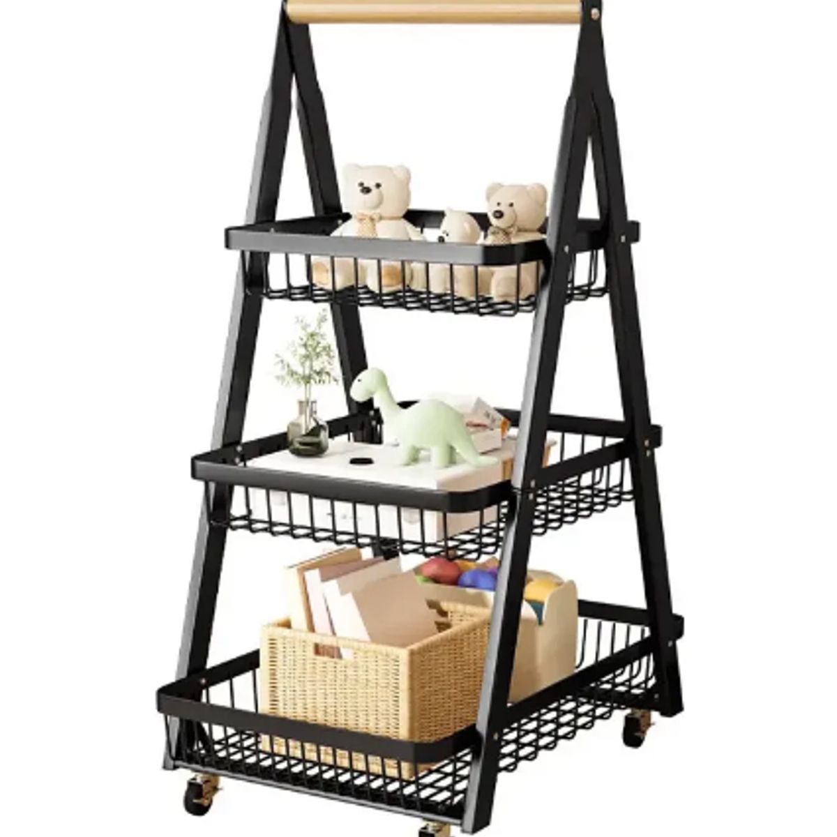 GENERICO - Carro Organizador De Ruedas Canasto Multifuncional 3 Niveles