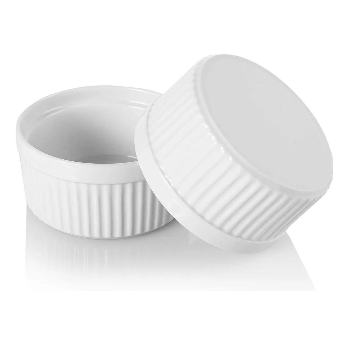 GENERICO - Set 6 Pocillos Ramekin Ceramica Blanco 9cm Cocina Horno