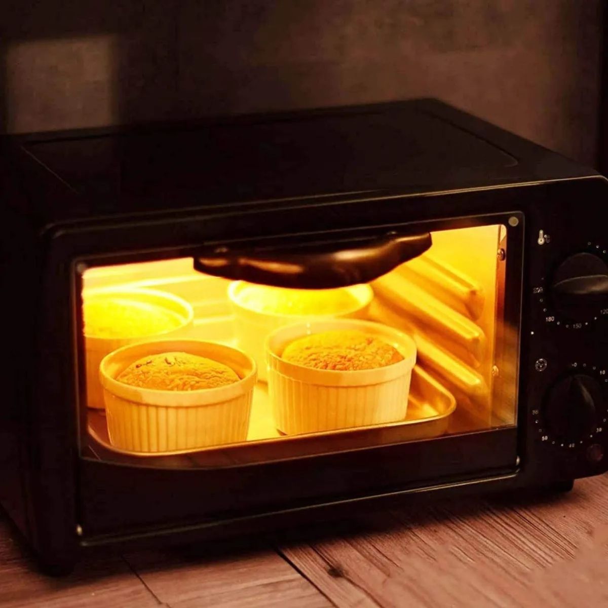 GENERICO - Set 6 Pocillos Ramekin Ceramica Blanco 10cm Cocina Horno