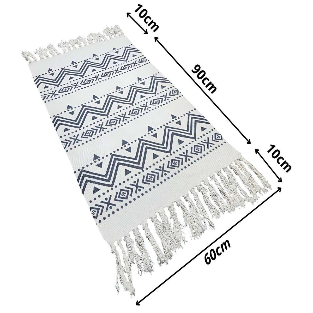 GENERICO - Bajada de cama killim con flecos b08