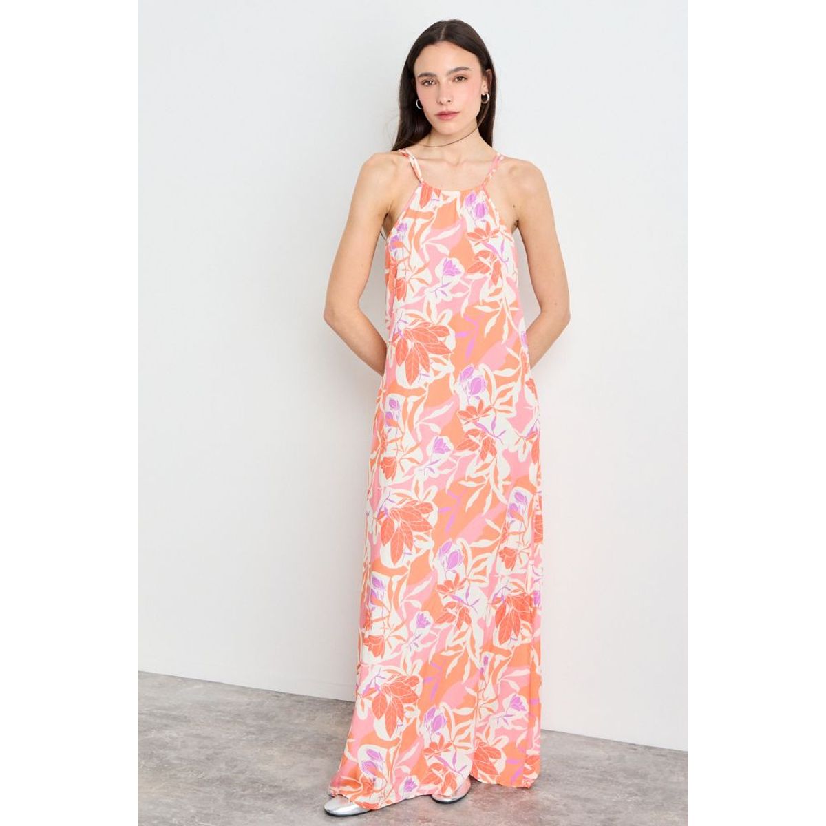 IO - Vestido Fantasia Largo Mujer Fucsia Io