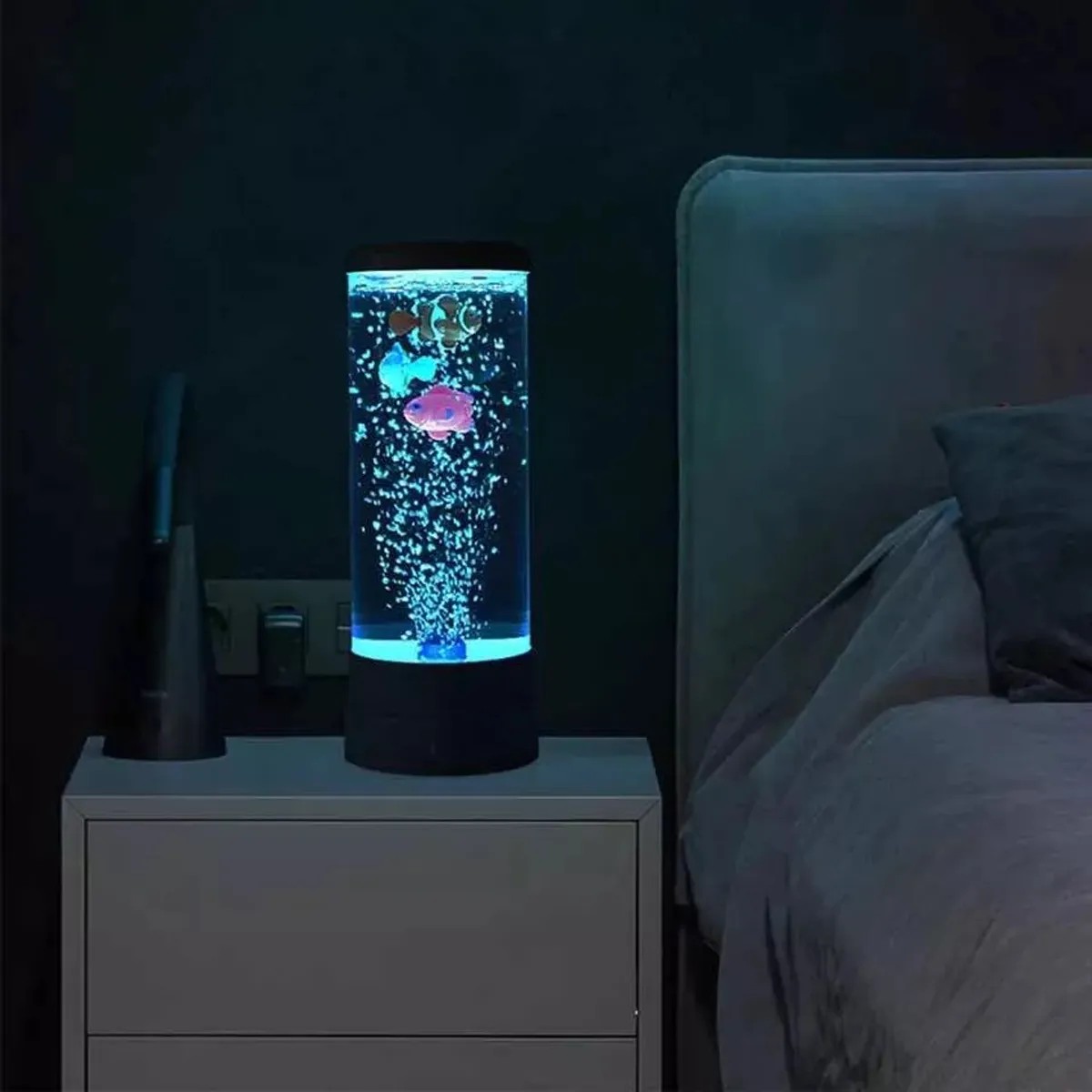 GENERICO - Lampara Led Forma De Pez Burbujas Nocturnas