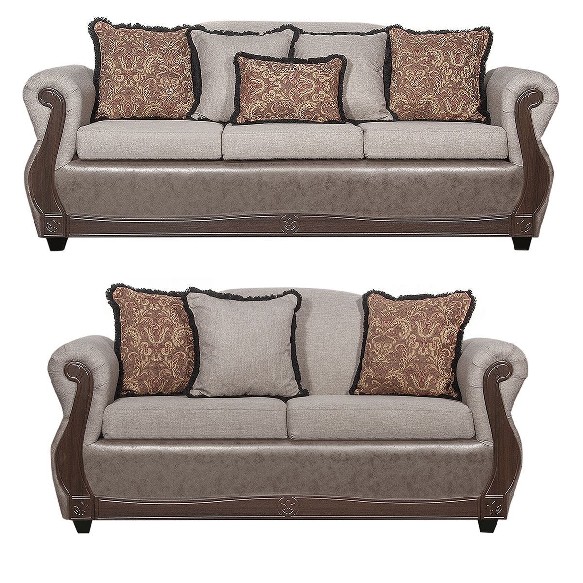 BLACK FACTORY - Juego de Living 3 2 Gran Columbia Beige Chocolate