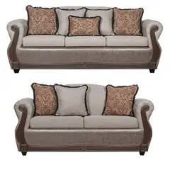 BLACK FACTORY - Juego de Living 3 2 Gran Columbia Beige Chocolate