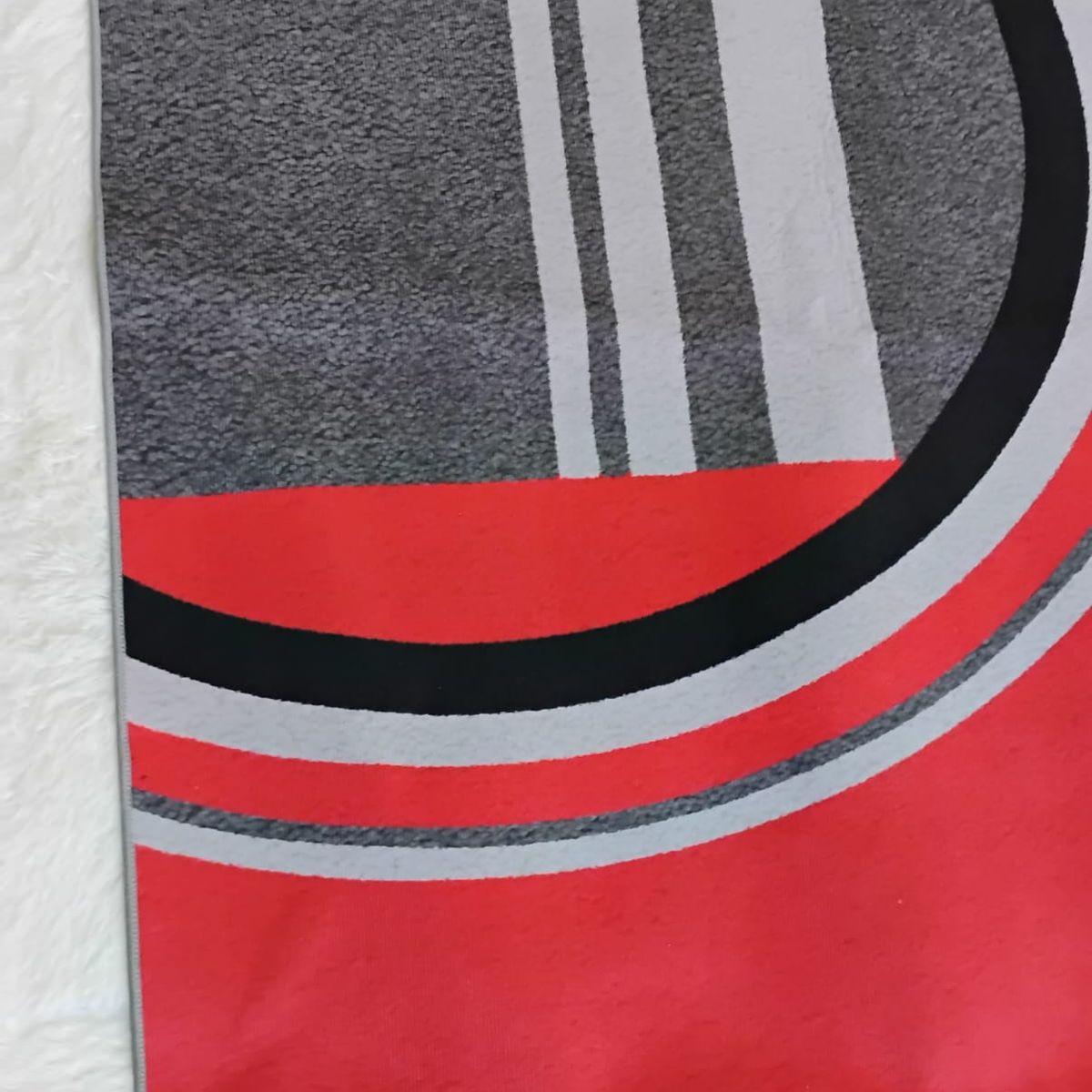 GENERICO - ALFOMBRA 180X200 CM ROJO ABSTRACTO CIRCULO GEOMETROCO ELEGANTE MODERNA DECORATIVA DCOIDEA