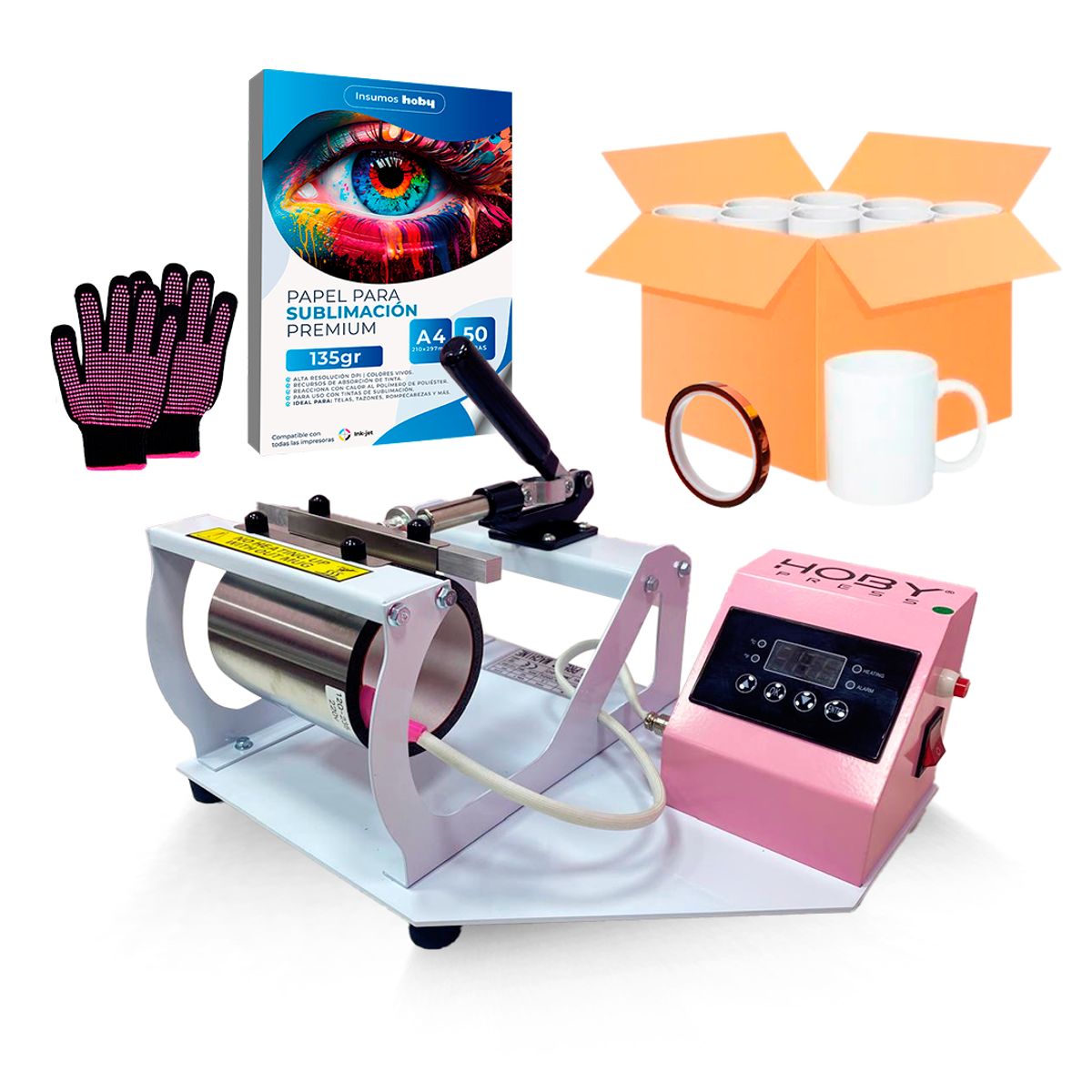 GENERICO - Estampadora de tazas 11oz + Caja de tazones Kit completo