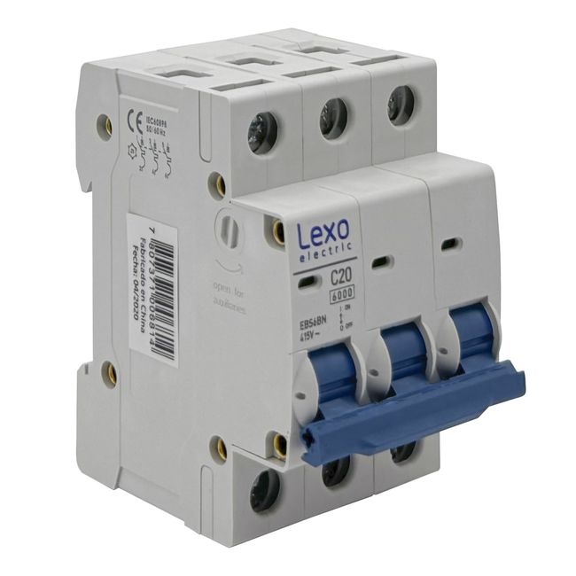 LEXO Interruptor Automático Bipolar 3p 20a 3x20a 6ka Curva C - Lexo ...