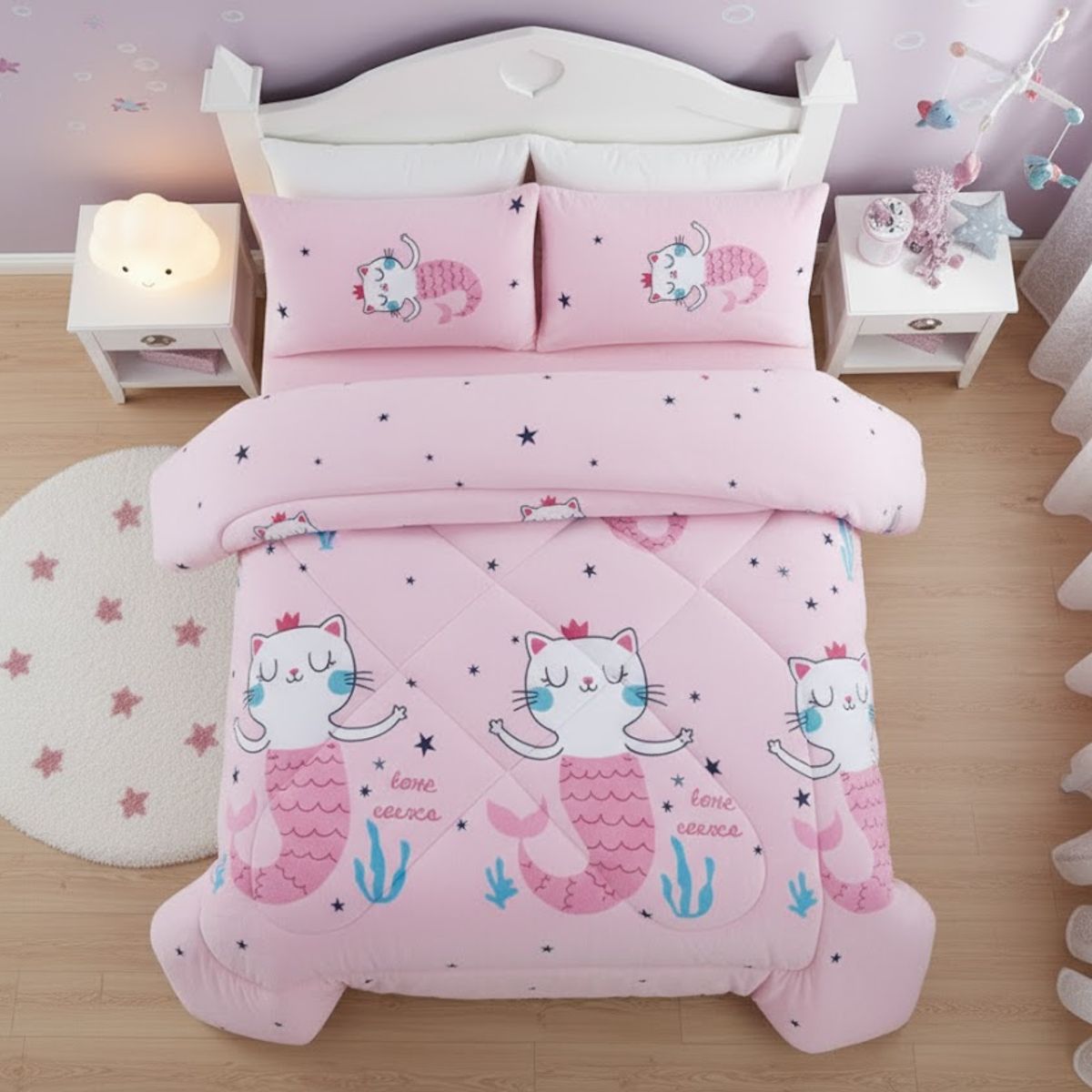 DIANA - COBERTOR DE NIÑA PARA INVIERNO PLUSH CON CHIPORRITO 1.5 PLAZA CON DISEÑO CABALLO SOMBRILLA