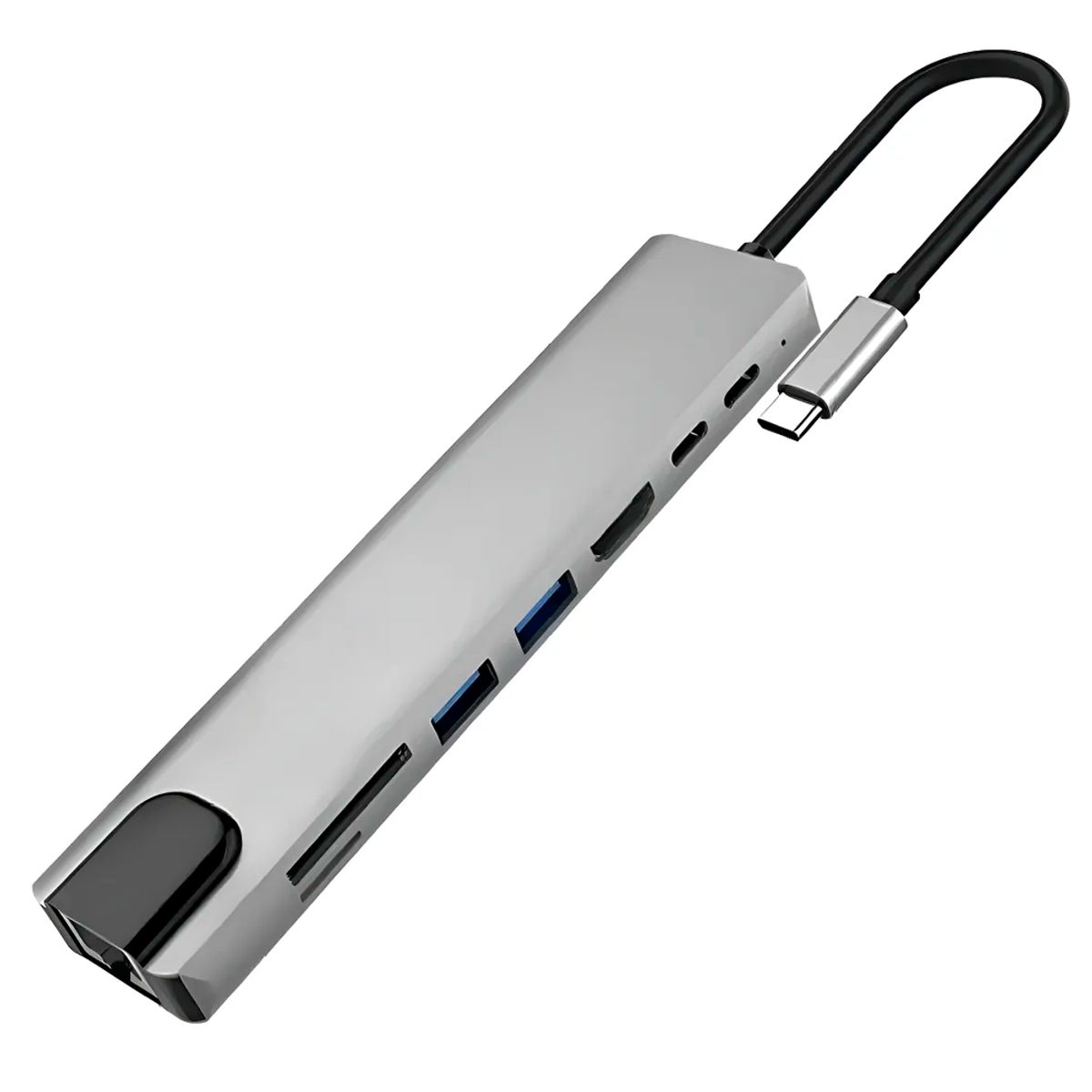 GENERICO - Adaptador Hub Para Macbook Air M1 M2 8 En 1 Usb-c Hdmi 4k Pc Plateado