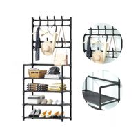 Zapatero Organizador Colgador Zapatos Armario Perchero Color Negro 4 niveles