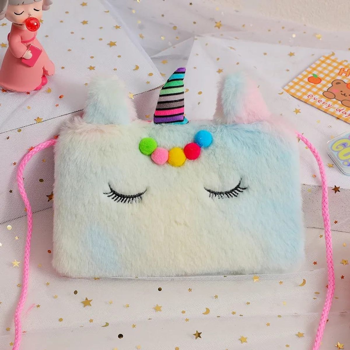 GENERICO - Cartera linda suave de unicornio 20cm para niña