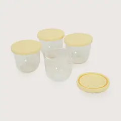 OPALINE - Set frascos snack vidrio 4 uds amarillo