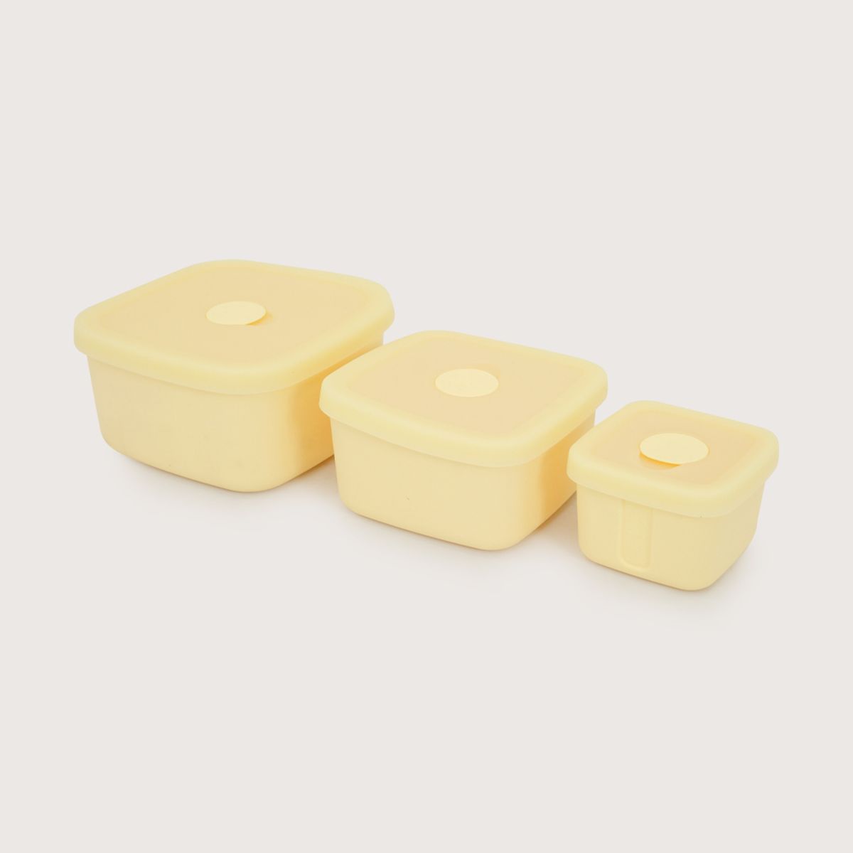 OPALINE - Set 3 contenedores cuadrados con varvula amarilla