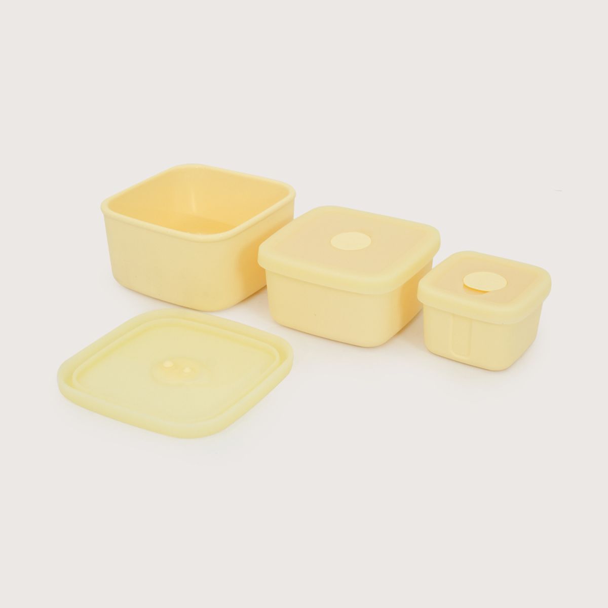 OPALINE - Set 3 contenedores cuadrados con varvula amarilla