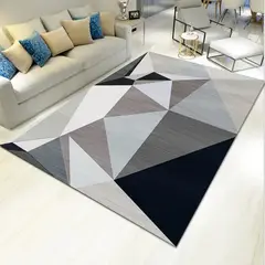 GENERICO - ALFOMBRA 180X200 CM GRIS ABSTRACTO GEOMETRICO ELEGANTE MODERNA DECORATIVA DCOIDEA
