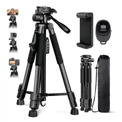 GENERICO - Trípode Para Cámara Telefono Con Control Bluetooth 140cm Negro