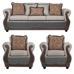 BLACK FACTORY - Juego de Living 3 1 1 Gran Columbia Beige Gris