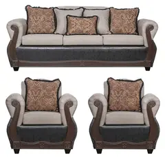 BLACK FACTORY - Juego de Living 3 1 1 Gran Columbia Beige Negro