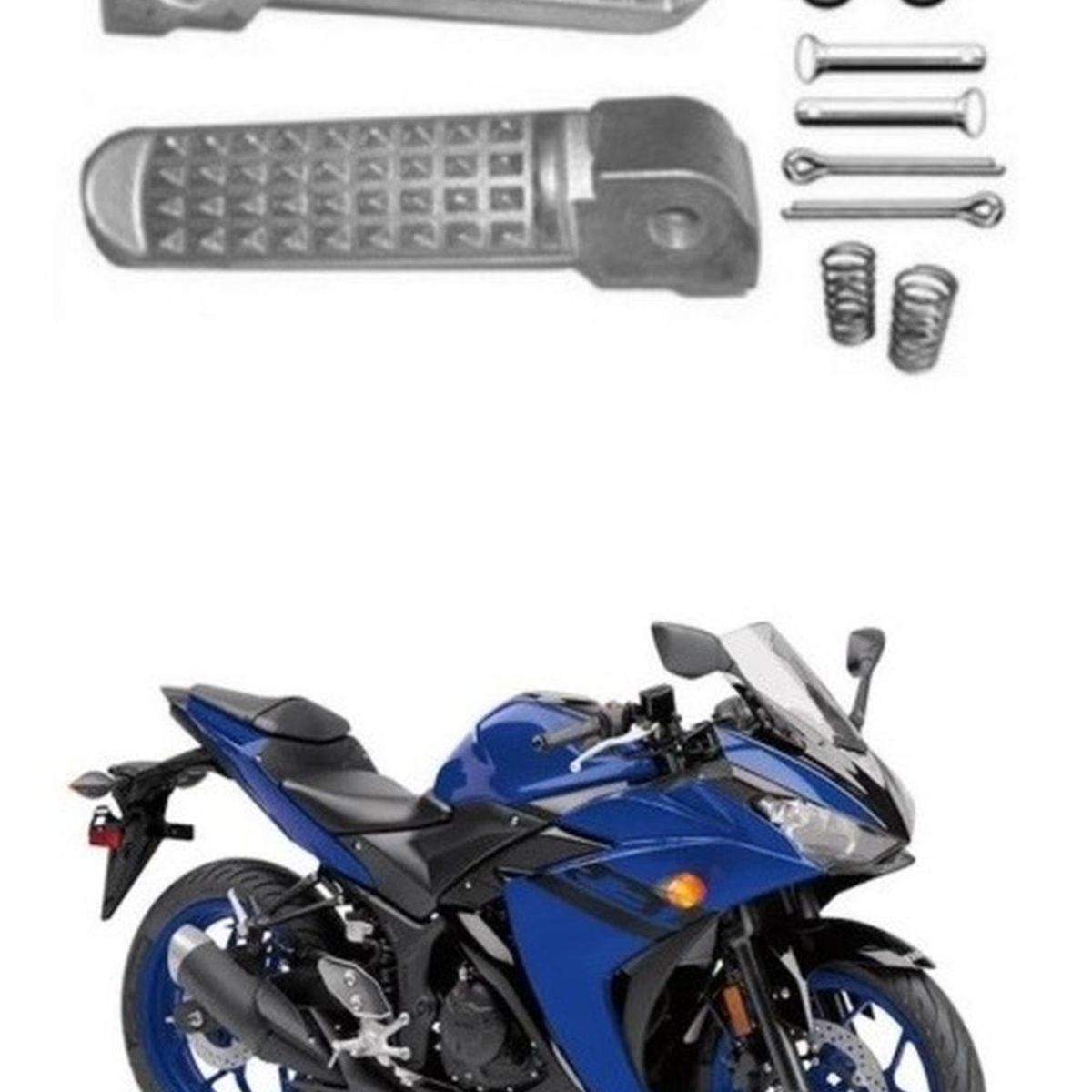 GENERICO - Pedalines Traseros Copiloto Yamaha R3 / Mt 03 / R3a / Mt03a