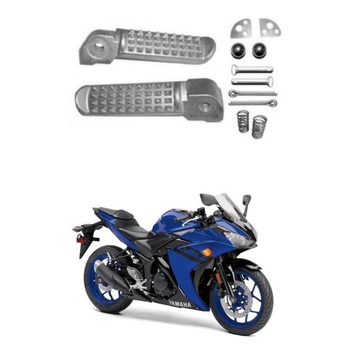 GENERICO - Pedalines Traseros Copiloto Yamaha R3 / Mt 03 / R3a / Mt03a