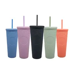 KEEP TITANIO - Vaso Keep Tumbler Venti 710ml Con Bombilla Azul